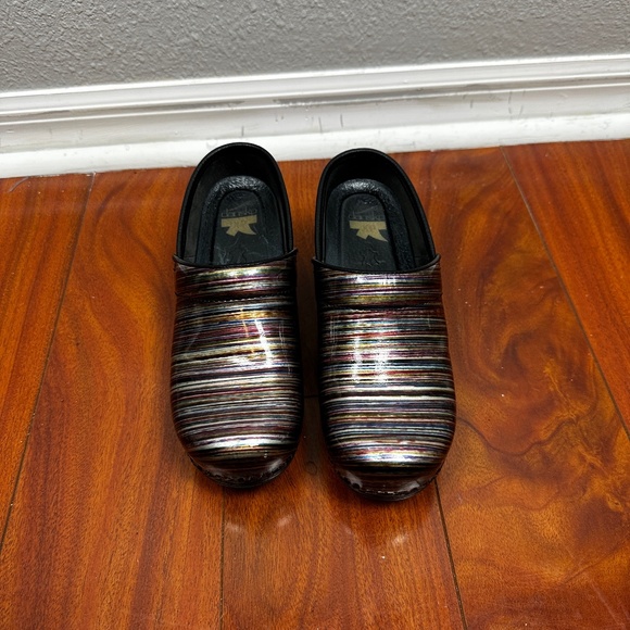 Dansko Shoes - Dansko XP Multicolored Stripe Leather Clog Mule 37